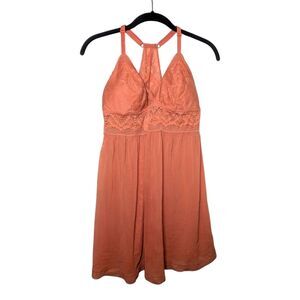 Women's NWOT Auden Salmon Pink Lace Chemise Babydoll, Large